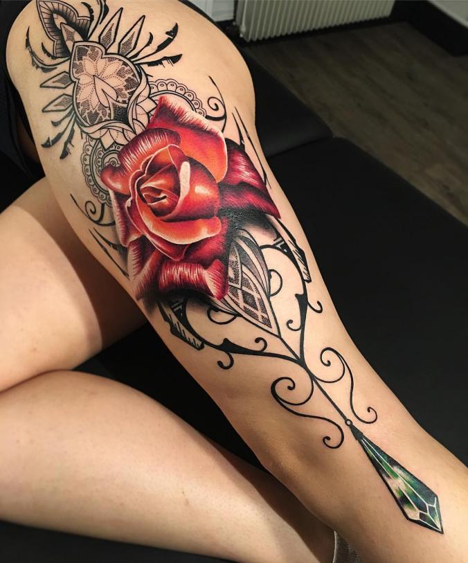 A nice rose tattoo
