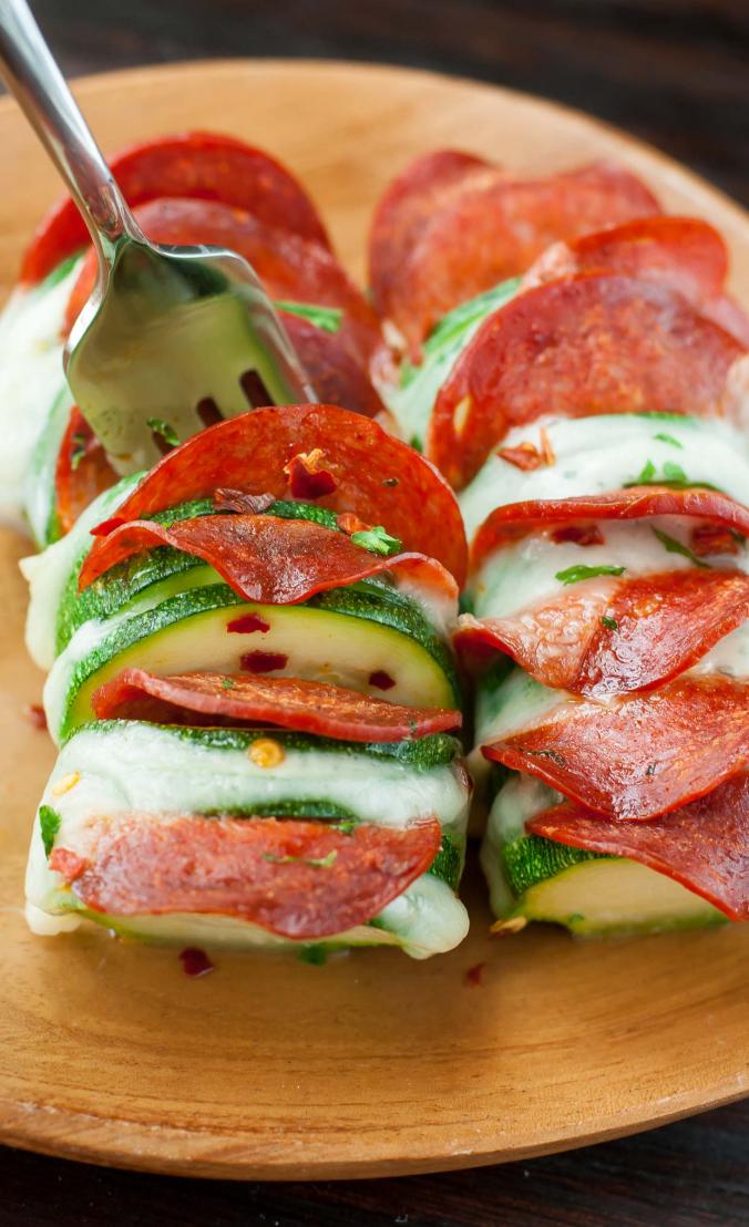 Cheesy Hasselback Zucchini Pizzas