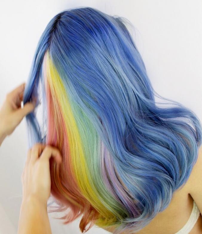 rainbow  color hairstyle
