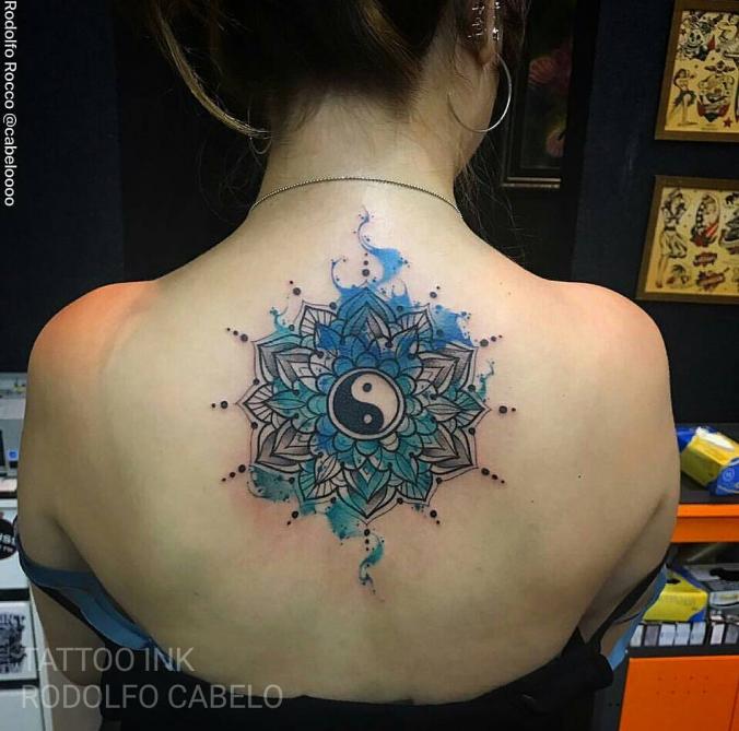Watercolor mandala tattoo