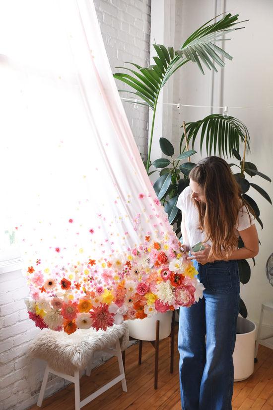 diy floral curtains | designlovefest