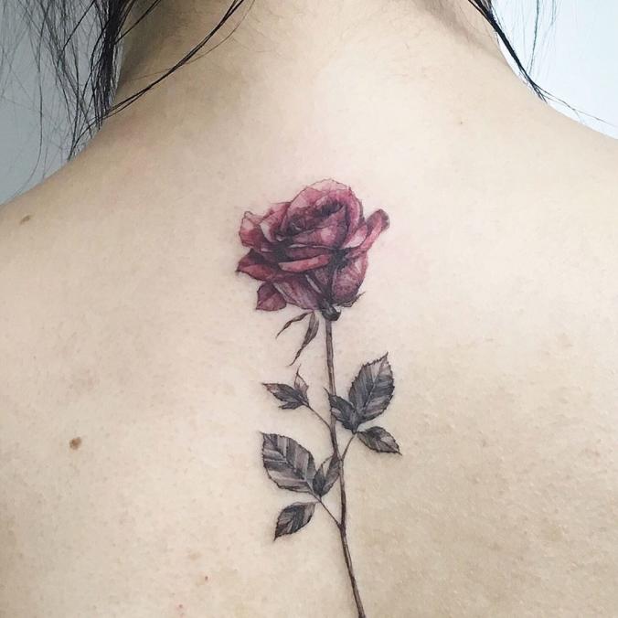 Rose  back tattoo