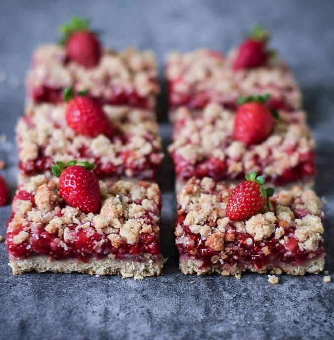  Strawberry Crumb Bars.