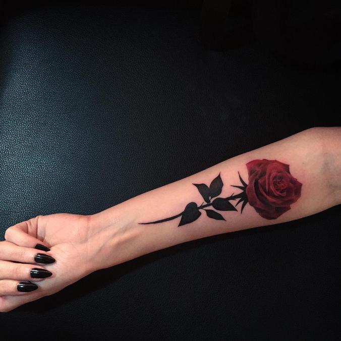 Red rose tattoo