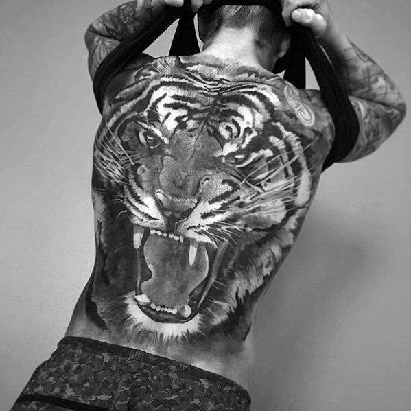 Tiger full back tattoo