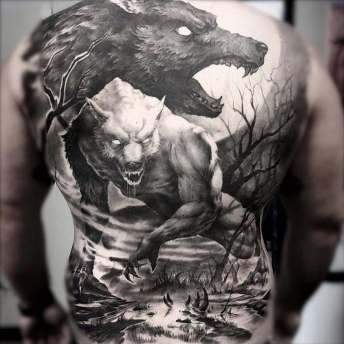 Wolf man tattoo Created by Matt Mrowka
