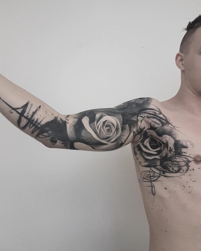 Armpit and inner arm Abstract Roses