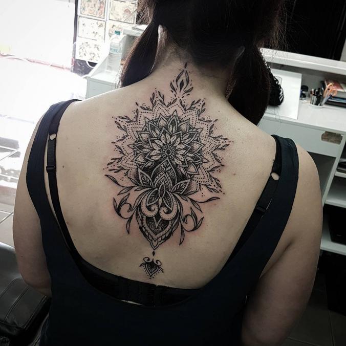 mandala back tattoo