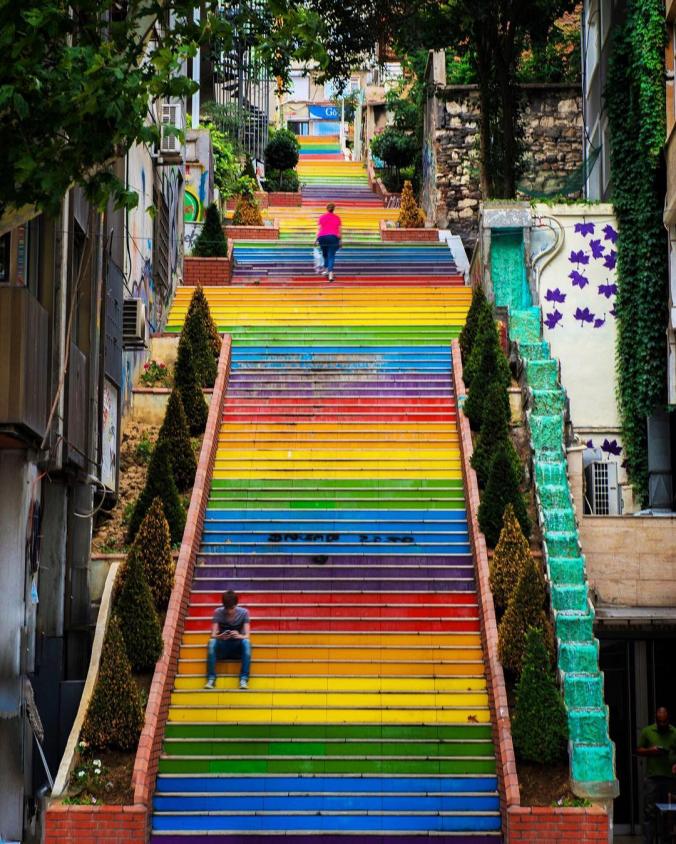 Rainbow stairs, İstanbul.