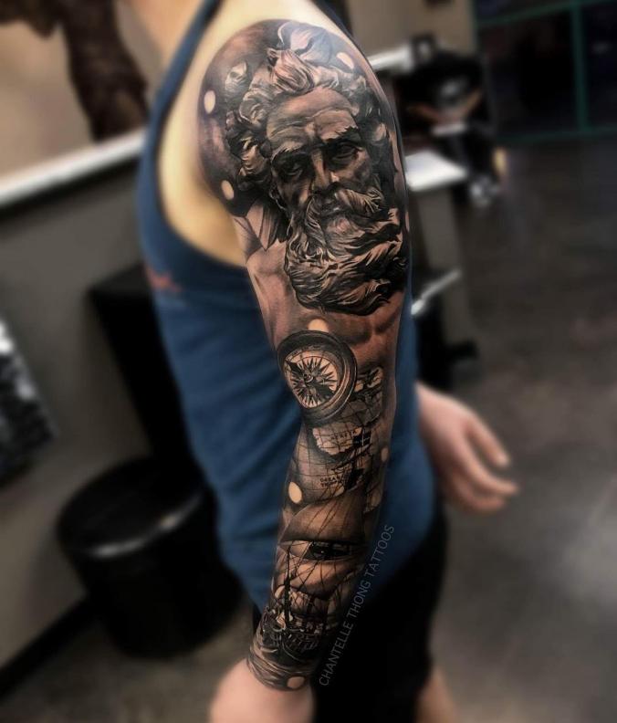 Fall sleeve tattoo