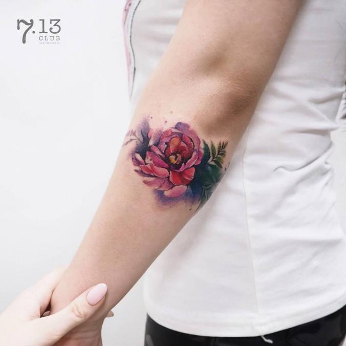 Colors flower tattoo 