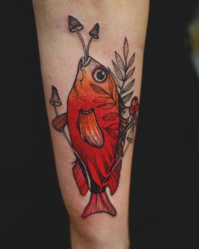 Red fash tattoo