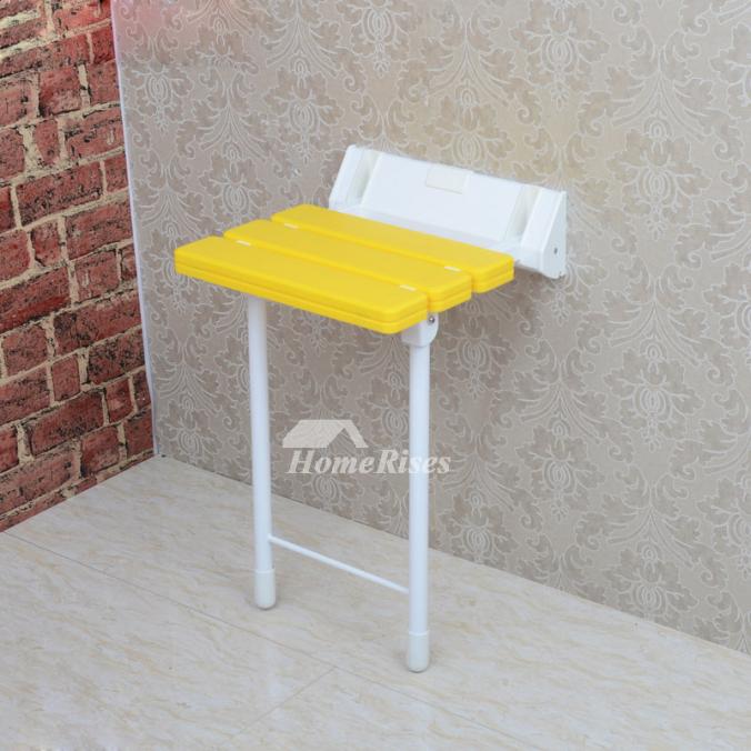 Simple 5 Color Wall Mounted Folding Shower Seat
