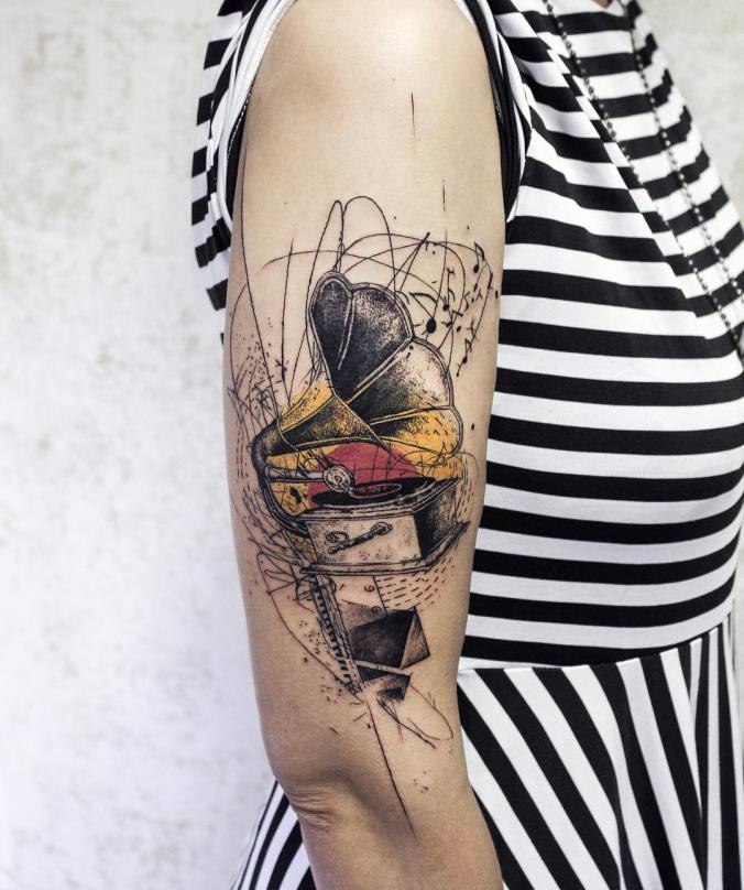 Graphic design illustration sleeve tattoo