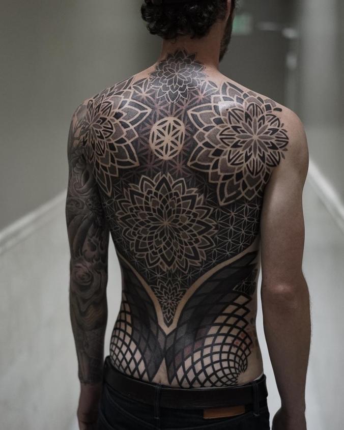 Awesome mandala full back tattoo