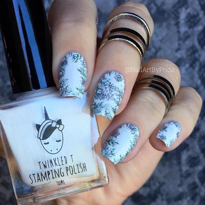 “Merry Christmas” triple stamped nails