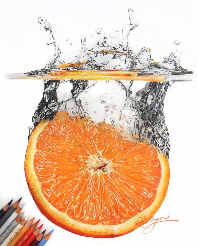 "Orange you glad" very nice and realistic pencil drawing

