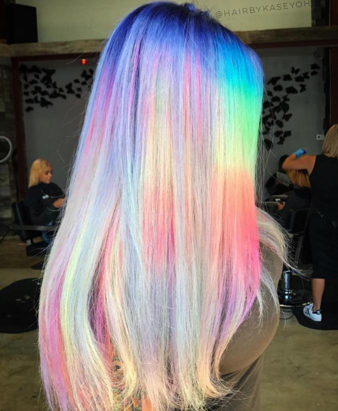 Rainbow color hairstyle