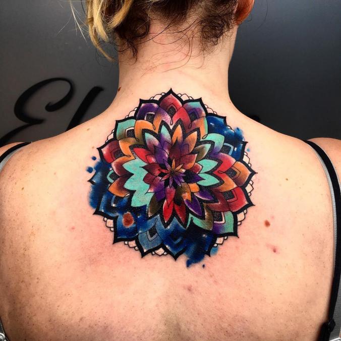 Colorful mandala tattoo