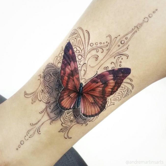  Butterfly, mandala, tattoo