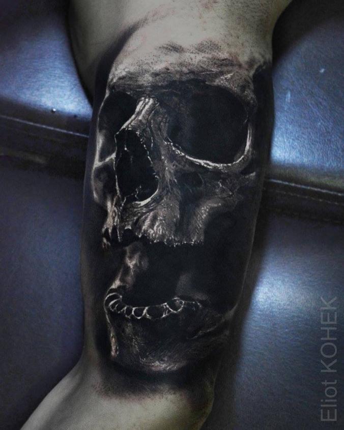 3D skull tattoo