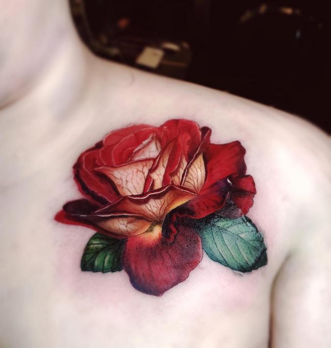 3D Rose tattoo
