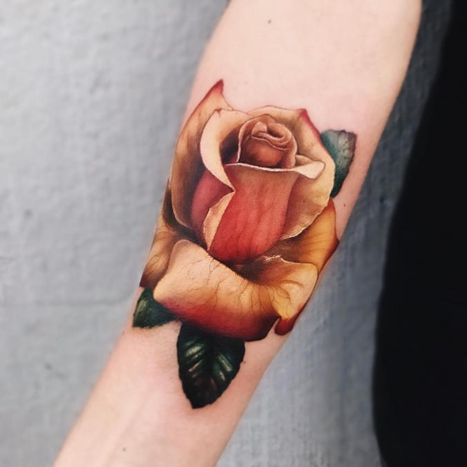 Amazing rose tattoo