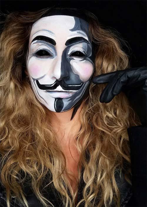 V for Vendetta inspired Halloween makeup