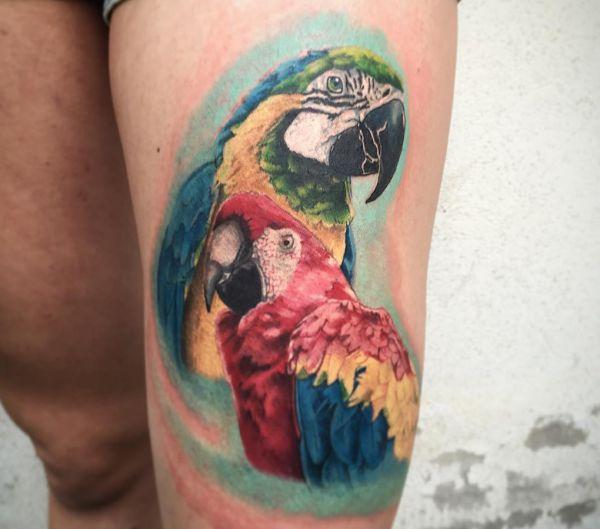 Attractive parrot tattoos and their meanings