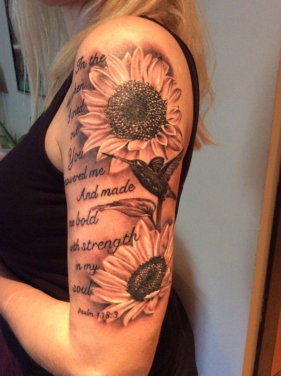 My Beautiful Sunflower Tattoo on Sleeve.