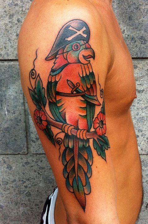 Pirate parrots tattoo - Tattoo Maze