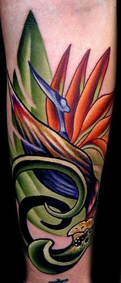 Bird Of Paradise Flower Tattoo Design