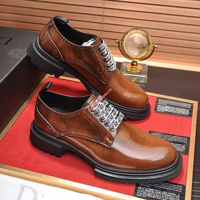 Dior Homme Calfskin Derby Shoes Brown