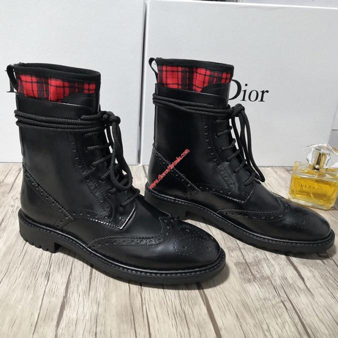 Dior D-Order Calfskin Low Boot Black/Red