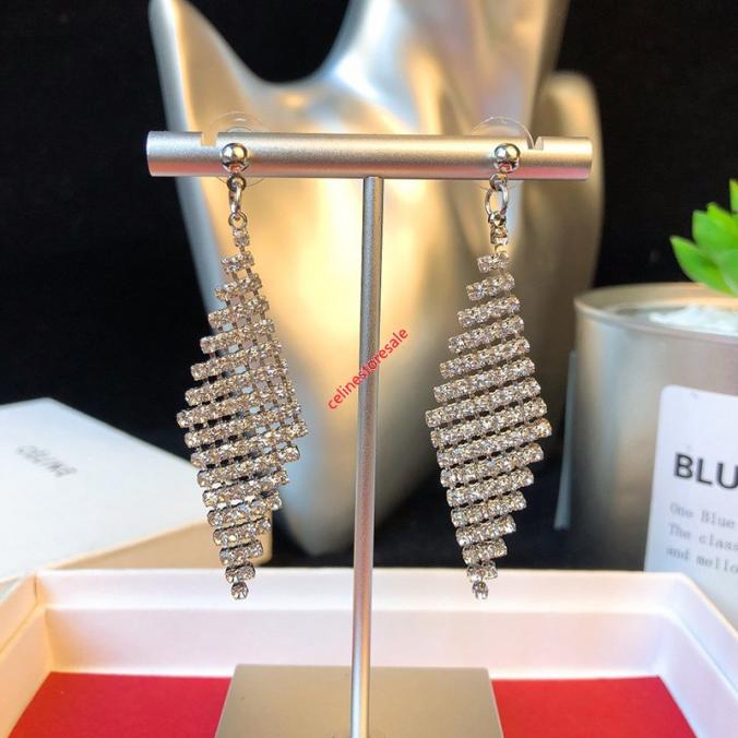 Celien Diamond Earrings In Brass And Crystals Silver