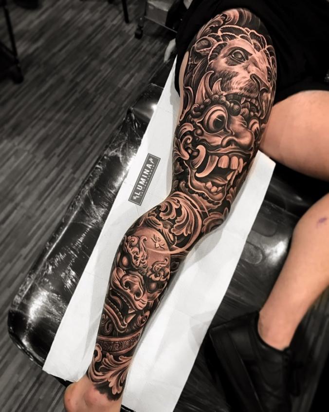 full leg tattoo
