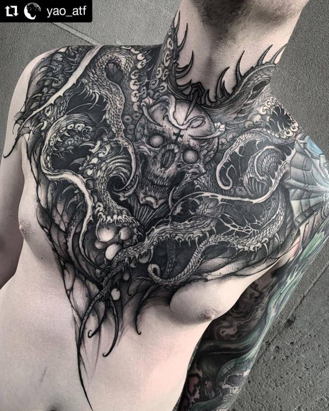Chest tattoo for man