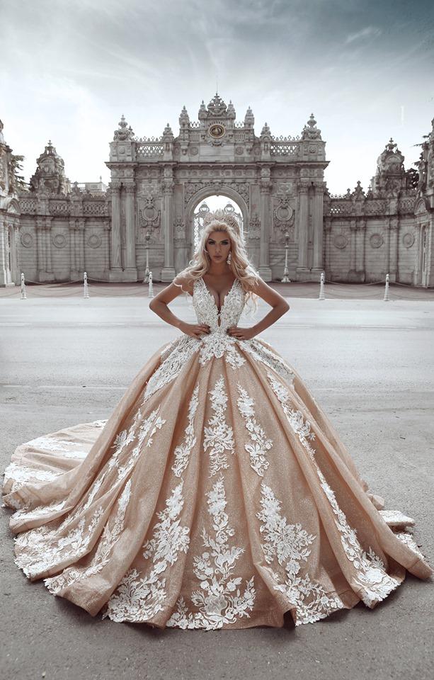 Luxus Brautkleider Prinzessin | Hochzeitskleider mit Spitze Online_A-Linie Brautkleider_Brautkleider_Brautkleider,Abiballkleider,Abendkleider