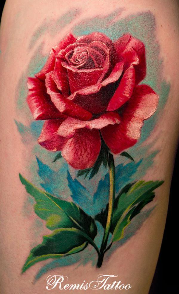 Painting style Rose Tattoo