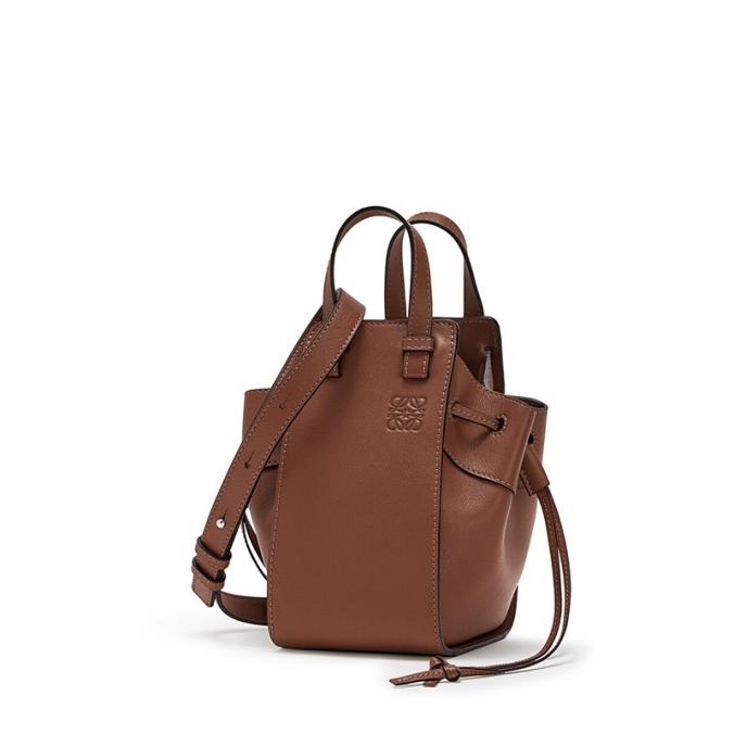 Loewe Mini Hammock Drawstring Bag Nappa Calf In Brown