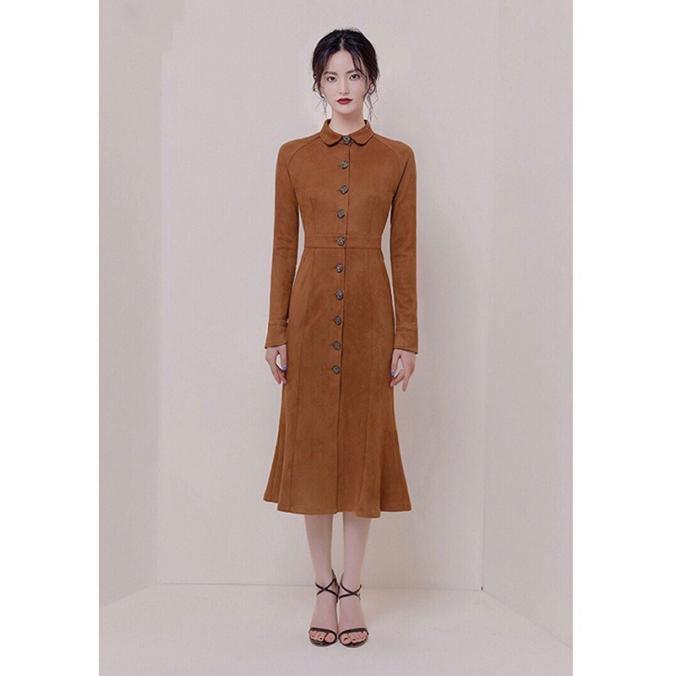 Burberry Suede Dress In Brown