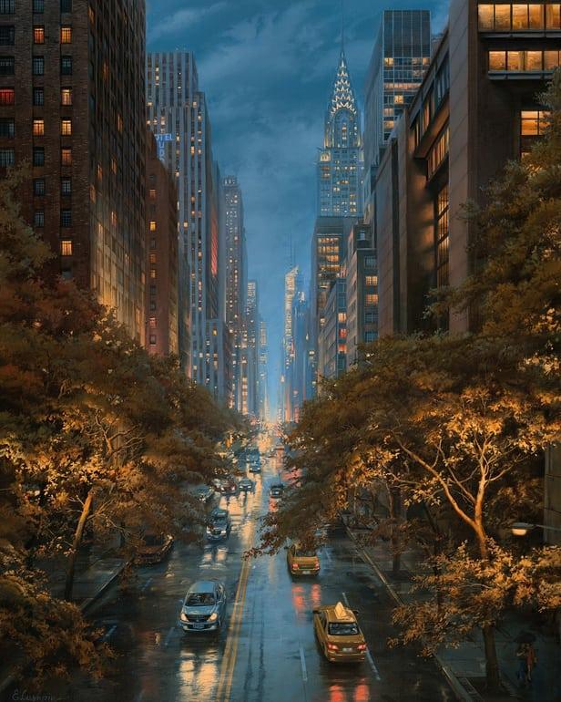 Evgeny on Instagram ：“Autumn Aura26" x 34" o.c....New york city ....