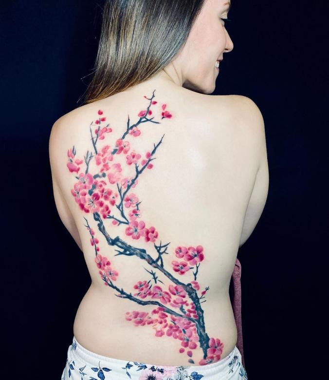 STEFANO ROSSI on Instagram - cherry blossom tattoo