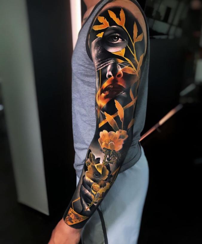 Walter Montero on Instagram ：“Here is the result of the last sleeve I have finished! The inner side is healed since 6 months at least. Thank you for the trust. To see…”