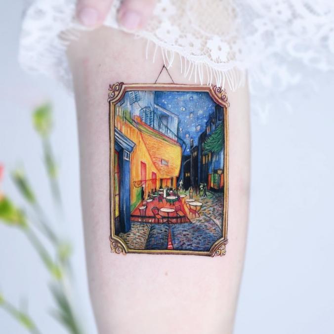 Edit Paints Tattoo on Instagram ：“Cafe terrace at night- Van Gogh ☕️ 