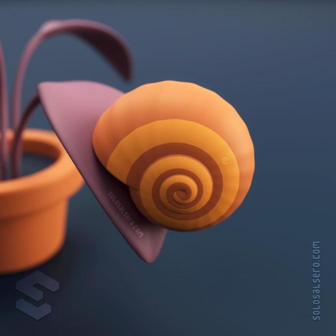 Luis Miguel Maldonado on Instagram ：“Day 4 - Snail. I followed the tutorial by @ilustradora3d with some modifications to create this…”