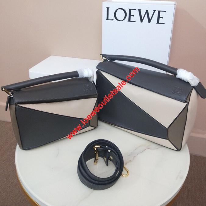 Loewe Puzzle Patchwork Bag Calfskin Grey