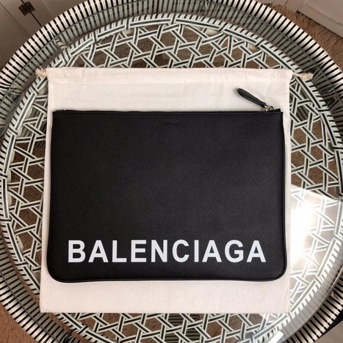 Balenciaga Large Pouch Calfskin In Black