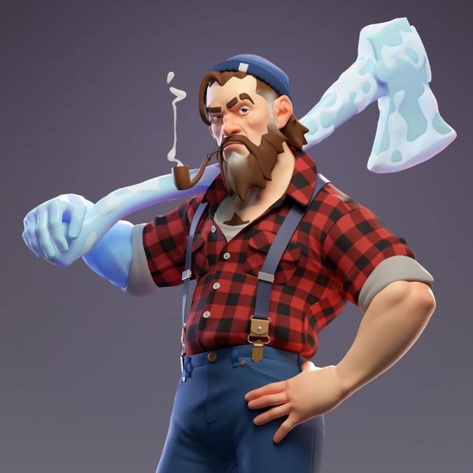 Dávid Fatér on Instagram ：“Frost Arm He is just a regular lumberjack.. oh wait, with frozen arm and axe. He chops the bad guys into ice cubes. I made this project…”