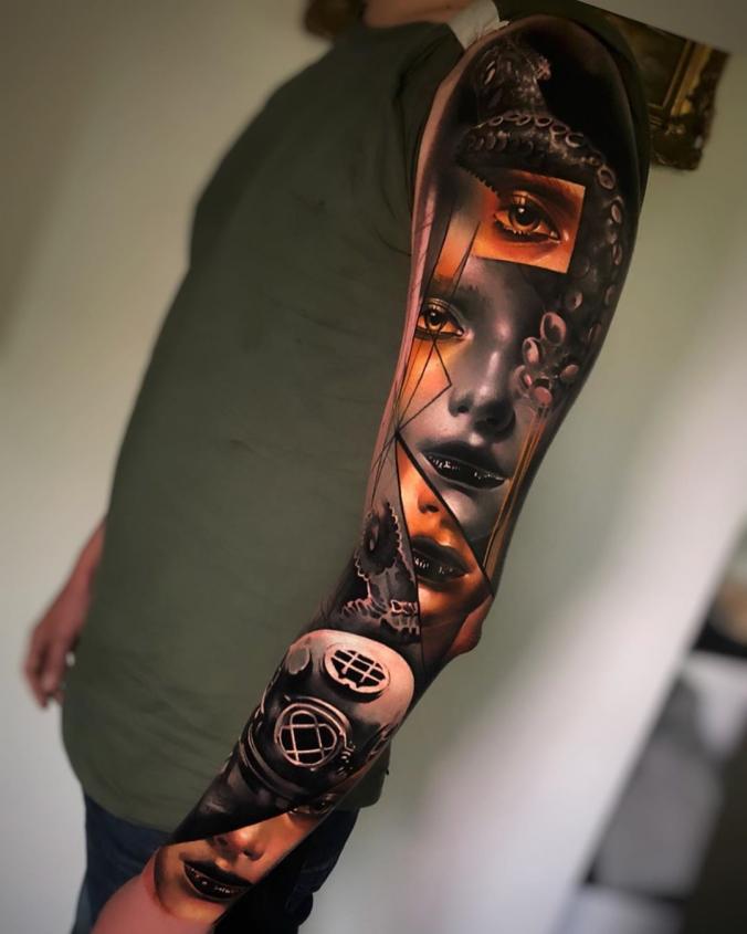 Walter Montero on Instagram ：“I really enjoyed to do this sleeve! So strong customer